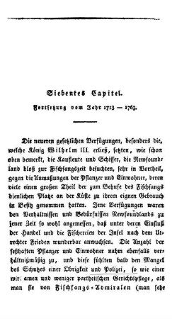 Siebentes Capitel: Fortsetzung, vom Jahre 1713 - 1763.