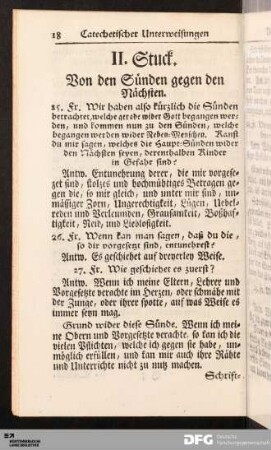 II. Stuck. Von den Sünden gegen den Nächsten.