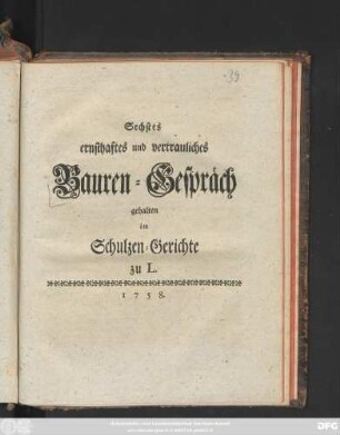 6: ... gehalten im Schultzen-Gerichte zu L.