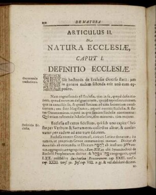 Caput I. Definitio Ecclesiæ.