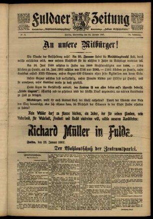 Zweite Ausgabe vom Donnerstag, den 24. Januar 1907.