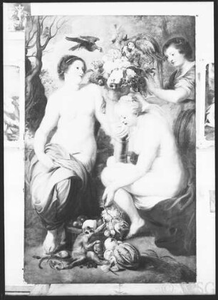 Rubens, Peter Paul. Kopie: Drei Nymphen mit Füllhorn (oder: Flora, Ceres und Pomona), GK I 7592. (Verlust)