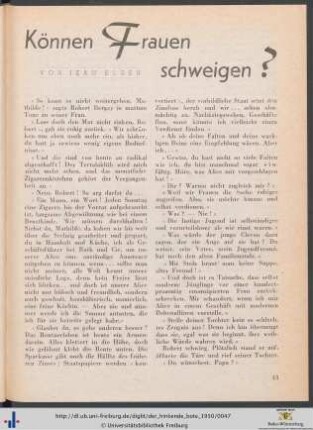 Können Frauen schweigen?