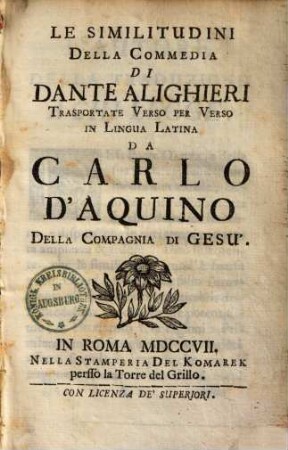 Le similitudini della commedia di Dante Alighieri