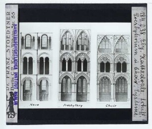 Ely, Kathedrale : Schiff, Presbyterium und Chor (Zeichnungen)