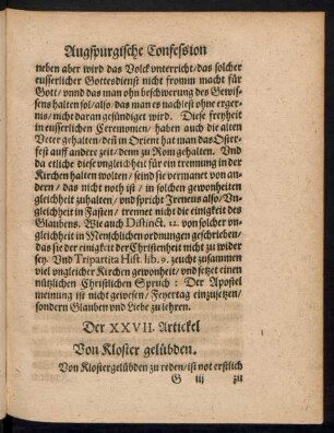 Der XXVII. Artickel Von Kloster gelübden.