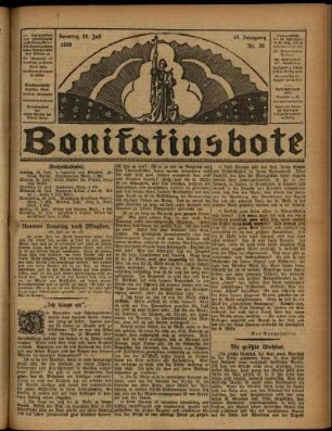 Erste Ausgabe vom Sonntag, den 25. Juli 1926.