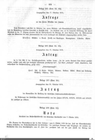 Beilagen zu Protokoll, 92./93. Sitzung