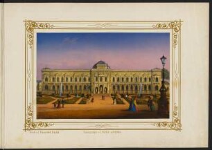 Ansicht der Gemäldegalerie Alte Meister in Dresden, gouachierte Lithogr., um 1850 : Ansicht der Gemäldegalerie Alte Meister in Dresden, - [ca. 1850]. - 1 Kunstblatt : gouachierte Lithogr. ; 17 x 11 cm