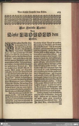 Das Zwölffte Capitel, Von Käyser Leopold dem Ersten