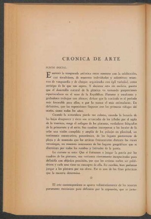 Crónica de arte