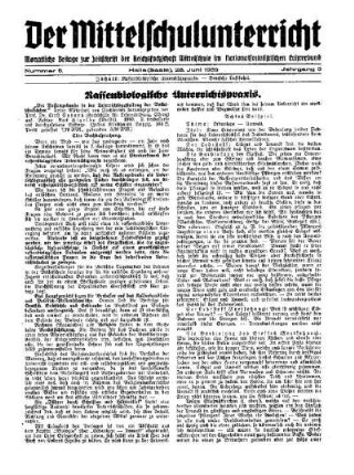Rassenbiologische Unterrichtspraxis