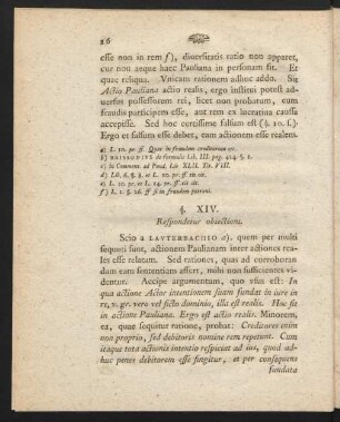 §. XIV. Respondetur obiectioni.