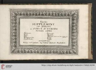 Viertes Supplement oder Anhang zu Force d'Europe