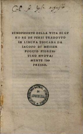 Xenophonte della vita di Cyro