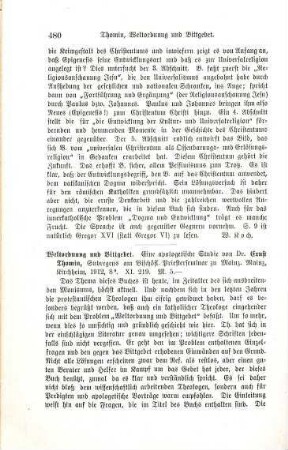480-481 [Rezension] Thomin, Ernst, Weltordnung und Bittgebet