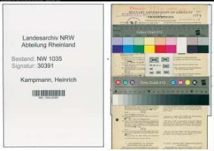 Entnazifizierung Heinrich Kampmann , geb. 01.04.1892 (Bergmann)