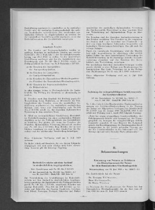 Änderung der ruhegehaltfähigen Gebührenanteile der Gerichtsvollzieher