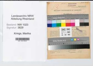 Entnazifizierung Martha Krings , geb. 20.06.1901 ()