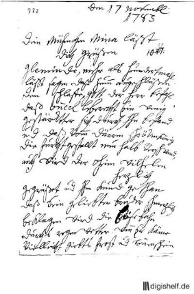 972: Brief von Anna Louisa Karsch an Sophie Dorothea Gleim