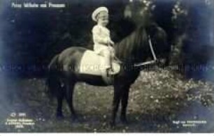 Wilhelm von Preußen auf einem Pony