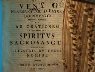 De vento, praesentiae divinae documento, breviter disserit