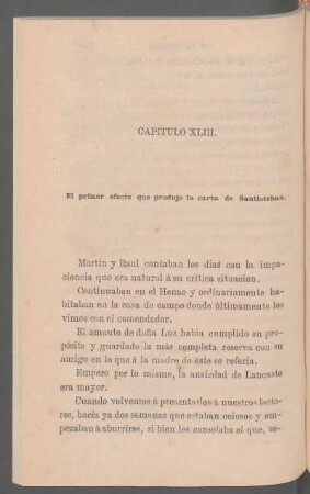 Capítulo XLIII. - El primer efecto que produjo la carta de Santisteban.