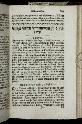 Einige Arten Branntwein zu destilliren.