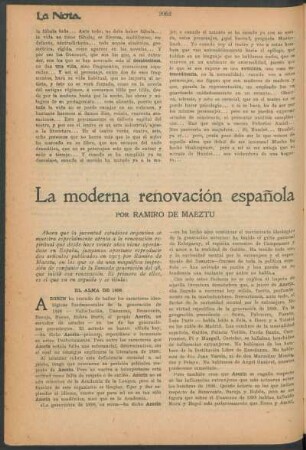 La moderna renovación española