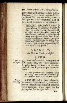 Caput IV. De libris in Theologia classicis.