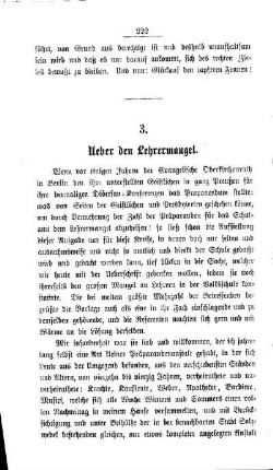 Ueber den Lehrermangel