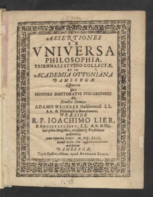 Assertiones Ex Universa Philosophia