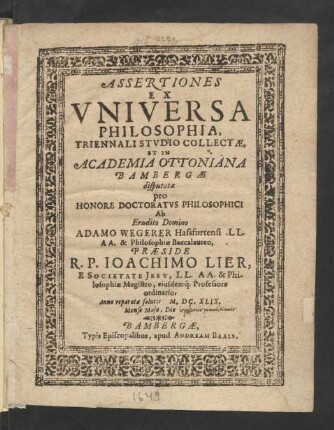 Assertiones Ex Universa Philosophia