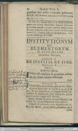 Liber I. De Iustitia Et Iure