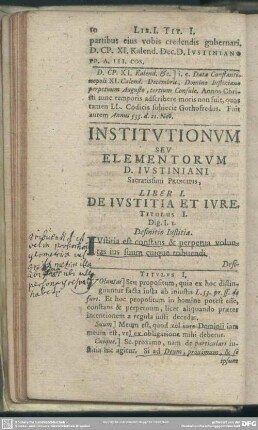 Liber I. De Iustitia Et Iure