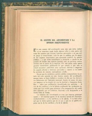 El asunto del arzobispado y la opinión independiente