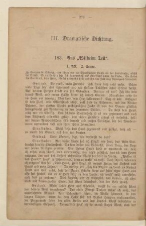 III. Dramatische Dichtung