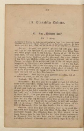 III. Dramatische Dichtung