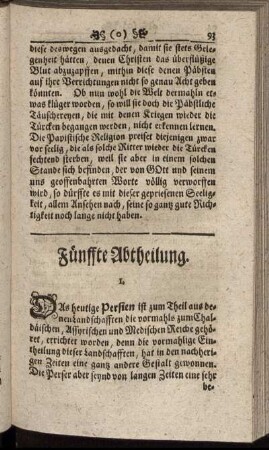 Fünffte Abtheilung