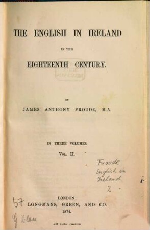The English in Ireland in the eighteenth century : in 3 volumes. II