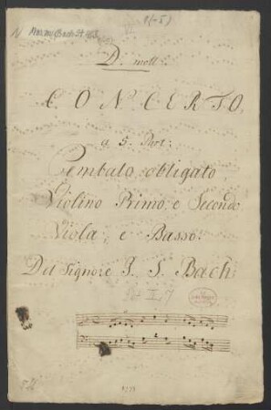 Konzerte; cemb, strings, bc; d-Moll; BWV 1052