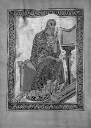 Ms 18383, Evangeliar aus Sankt Lorenz in Lüttich, fol. 124v: Evangelistenbild Johannes