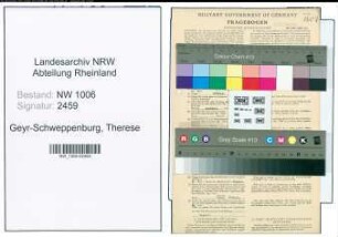 Entnazifizierung Therese Von Geyr-Schweppenburg , geb. 12.10.1885 ()