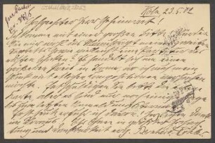 Brief an Ludwig Strecker  und B. Schott's Söhne : 23.05.1902