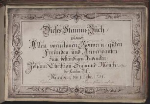 Stammbuch des Johann Christian Sigmund Mönch aus Jena - BSB Cgm 9256
