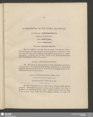 II. Description Of The Genera And Species