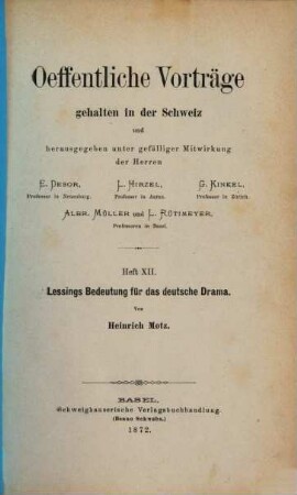 Lessings Bedeutung für das deutsche Drama