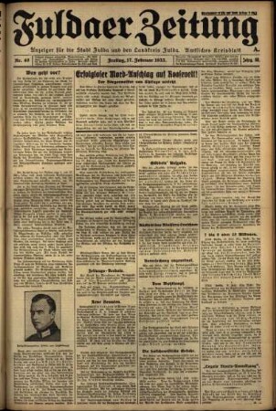 Ausgabe vom Freitag, den 17. Februar 1933.