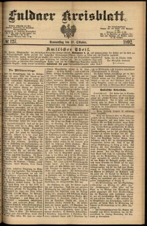 Ausgabe vom Donnerstag, den 27. Oktober 1892.