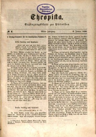 Philothea : Blätter für religiöse Belehrung und Erbauung durch Predigten, geschichtliche Beispiele, Parabeln usw. 20, 20. 1856